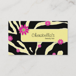 Daisy Flower Business Card Zebra Yellow PB