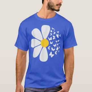 Daisy Flower Butterflies Spring Nature Garden Gard T-Shirt