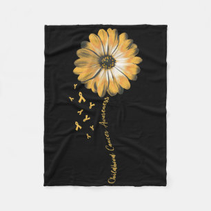 Daisy Flower Childhood Cancer Awareness Gifts  Fleece Blanket