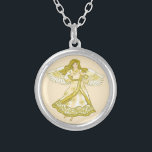 Daisy flower Christian angel  Silver Plated Necklace<br><div class="desc">Daisy Angel necklace, t-shirts and Angel gifts by ArtMuvz Illustration. Romantic Daisy Angel t-shirt , Christian Angel birthday and christmas gifts, tote bag, mug, hat. Angel gifts are a thoughtful and meaningful way to show someone you care.Angel gifts can be religious or secular in nature, and can be found for...</div>