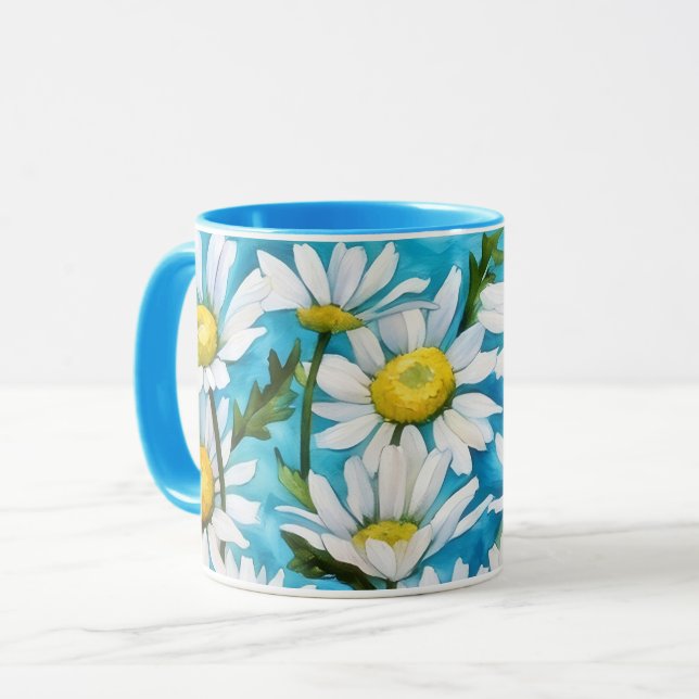 Daisy Flower Daisies Floral Art Coffee Tea Mug (Front Left)