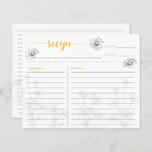 Daisy Flower Field Recipe Card