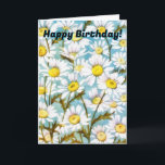 Daisy Flower Floral Birthday Card<br><div class="desc">This charming card features my original artwork, consisting of lots and lots of daisy flowers in a watercolor style art with an aqua blue background, filling up the card front. The front of the card states, "Happy Birthday" and the inside of the card states "Here's hoping your special day is...</div>