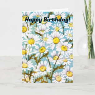 Daisy Flower Floral Birthday Card