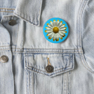 Daisy Flower - Floral Spring Summer Present Decor 6 Cm Round Badge