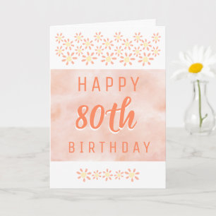 Daisy Flower Floral Watercolor 80th Birthday Card
