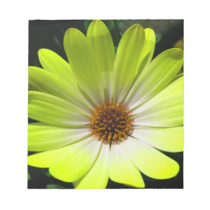 Daisy Flower Fluorescent Yellow Notepad