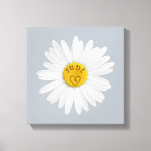 Daisy Flower For Aunt Art Customise Background Canvas Print