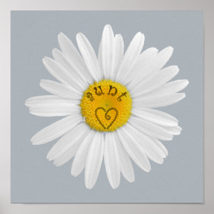 Daisy Flower For Aunt Art Customise Background Poster