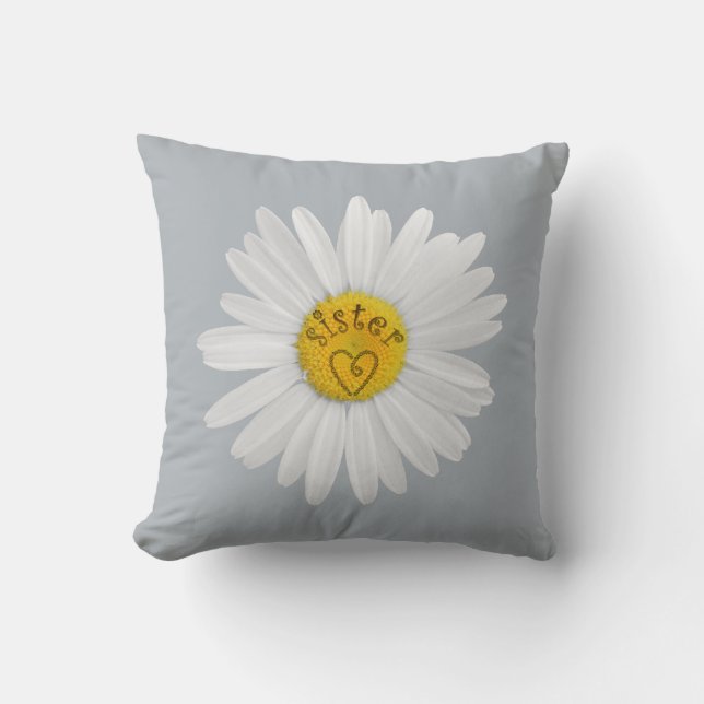 Daisy Flower For Sister Art Customise Background Cushion (Front)