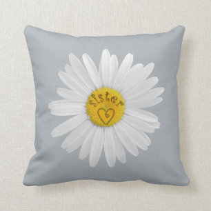 Daisy Flower For Sister Art Customise Background Cushion