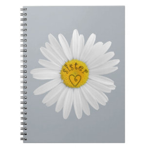 Daisy Flower For Sister Art Customise Background Spiral Notebook