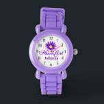 Daisy Flower Girl Purple<br><div class="desc">Wedding Flower Girl Purple Daisy watch,  this watch makes the perfect wedding thank you gift for a special little flower girl.  Personalise with a name to make it extra special.</div>