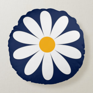 Daisy Flower Hat Round Cushion