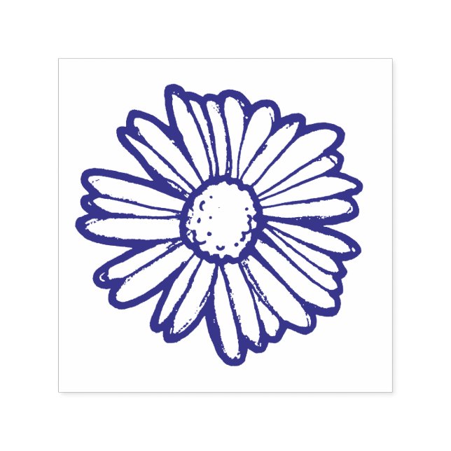 Daisy Flower Illustration                          Self-inking Stamp (Design)