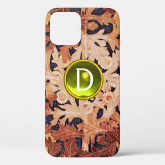 DAISY FLOWER IN BROWN FLORAL YELLOW GEM MONOGRAM iPhone 12 CASE