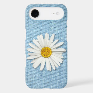 Daisy Flower Inner Peace Symbol Sign - Denim Jeans