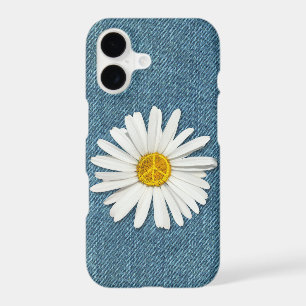 Daisy Flower Inner Peace Symbol Sign - Denim Jeans