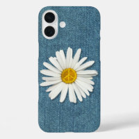 Daisy Flower Inner Peace Symbol Sign - Denim Jeans