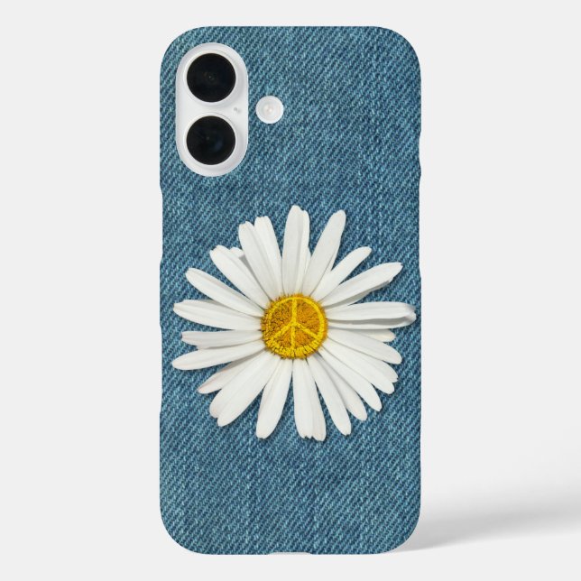 Daisy Flower Inner Peace Symbol Sign - Denim Jeans Case-Mate iPhone Case (Back)