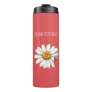 Daisy Flower Ladybug Thermal Tumbler