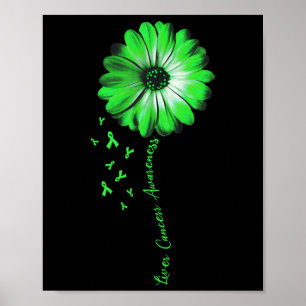 Daisy Flower Liver Cancer Awareness Gifts  Poster