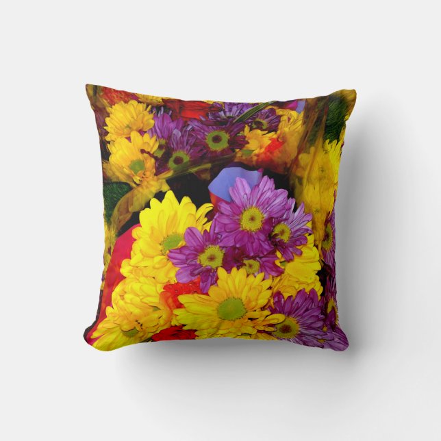 Daisy Flower Mix Pillow (Front)