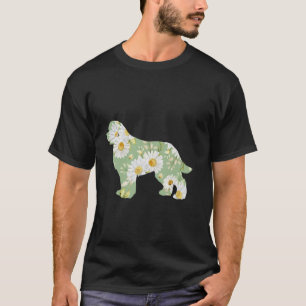 Daisy Flower Newfoundland dog mom, Newf floral sil T-Shirt