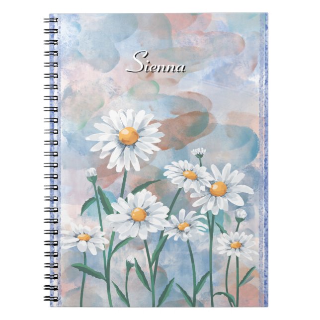Daisy Flower Notebook – Watercolor Floral Design (Front)