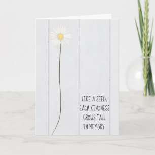 daisy flower on wood thank you card