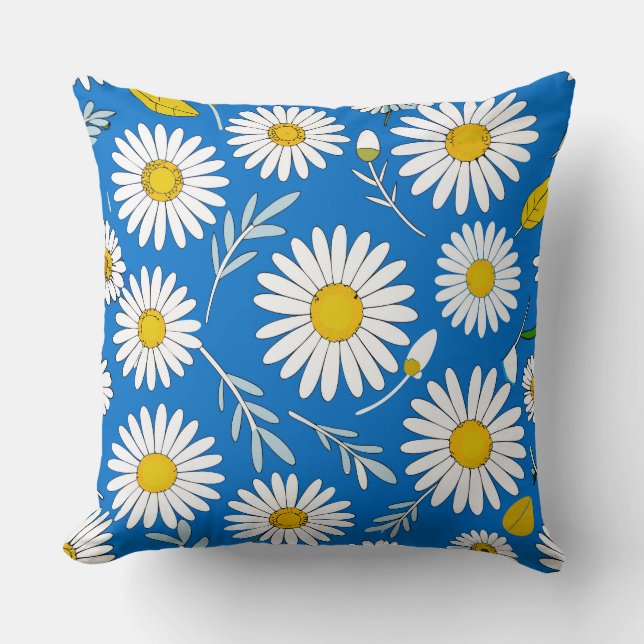 Daisy flower pattern cushion (Front)