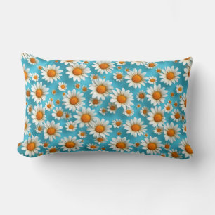 Daisy flower pattern lumbar cushion