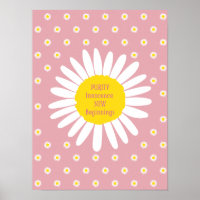 Daisy flower pattern - Purity, Innocence quote
