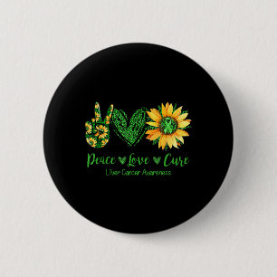 Daisy Flower Peace Love Cure Liver Cancer 6 Cm Round Badge