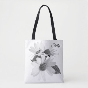 Daisy Flower Personalised Reusable Tote Bag
