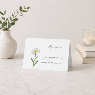 Daisy Flower Personalized Sympathy Card with Name