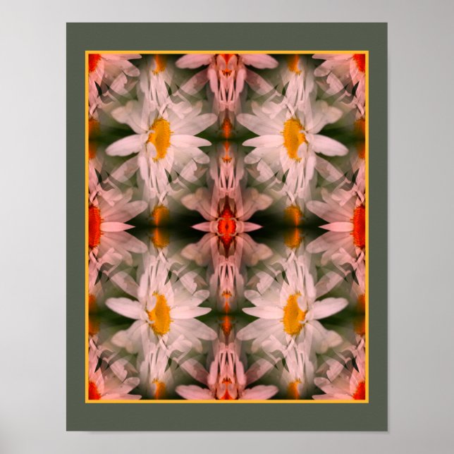 Daisy Flower Petals Multiplied Abstract            Poster (Front)