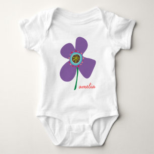 Daisy Flower Pop Fun Summer Daisies Whimsical Cute Baby Bodysuit