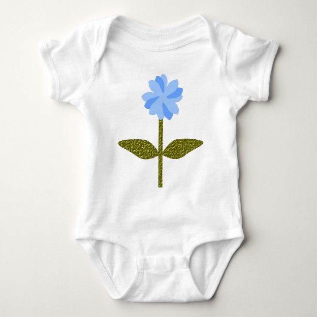 Daisy Flower Pretty Blue Baby Bodysuit (Front)