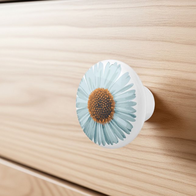Daisy Flower Print Knob, Bring a Touch of Whimsy t Ceramic Knob (Creator Uploaded)