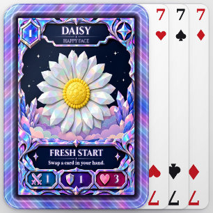 Daisy Flower, Rainbow Foil Art Playing Cards