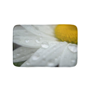 Daisy Flower Raindrops Bathmat Rug
