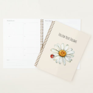 Daisy Flower Red Black Ladybug Planner
