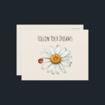 Daisy Flower Red Black Ladybug Postcard<br><div class="desc">Daisy Flower Red Black Ladybug</div>