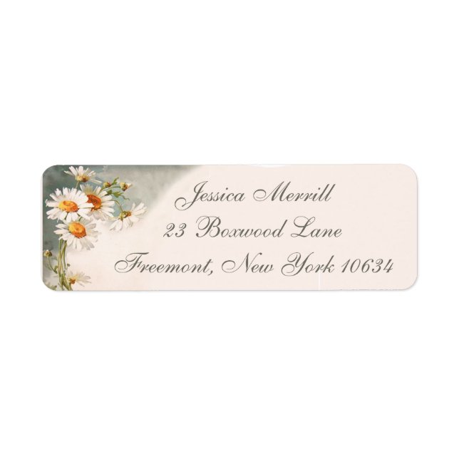 Daisy Flower Return Address Labels (Front)