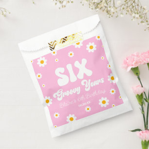 Daisy Flower Six Groovy Years 6th Birthday Party Favour Bags