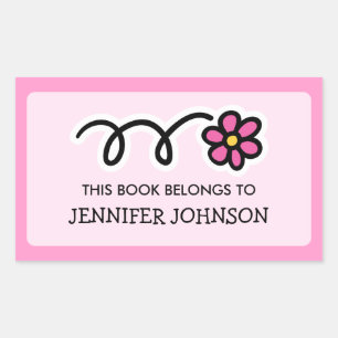 Daisy flower This book belongs to sticker label