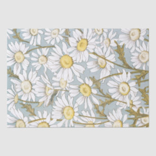 Daisy Flower Vintage Decoupage Blue  Tissue Paper