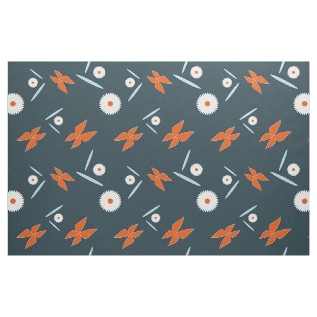 Daisy Flowers and Butterflies Fabric (Yard)