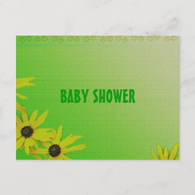 daisy flowers  baby shower invitation postcard (Front)